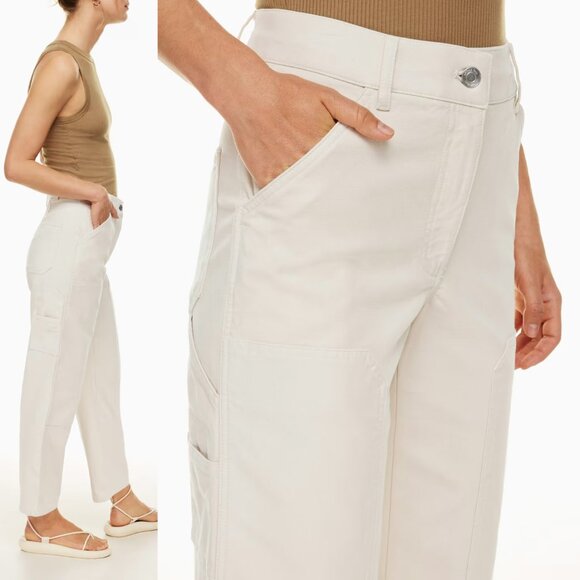 Wilfred Free Aritzia Brennan High Rise Utility Pants Size 6 Birch Off White $128 - Picture 3 of 16